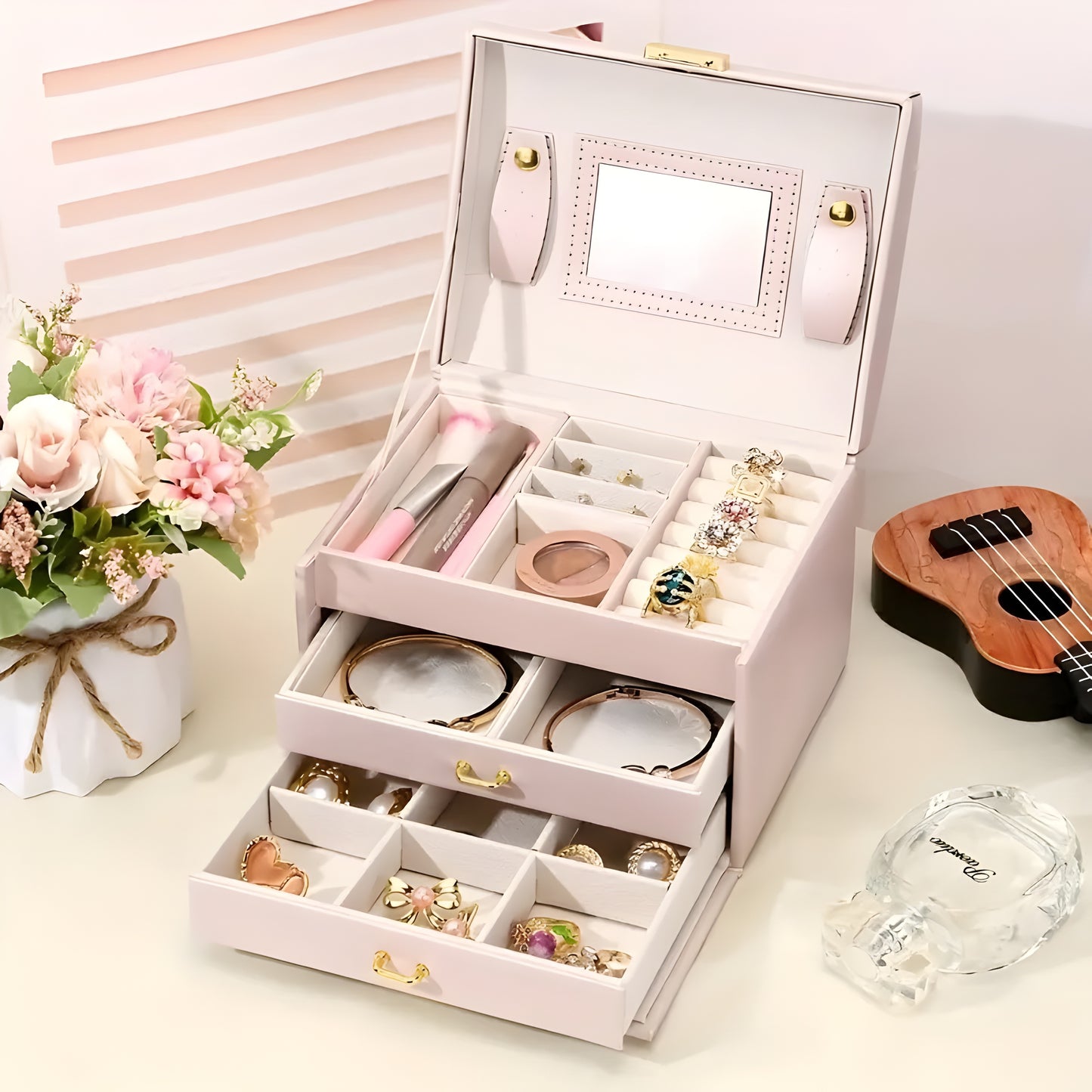 Caja Joyera de Lujo de 3 niveles – Diseño, Estilo y Funcionalidad