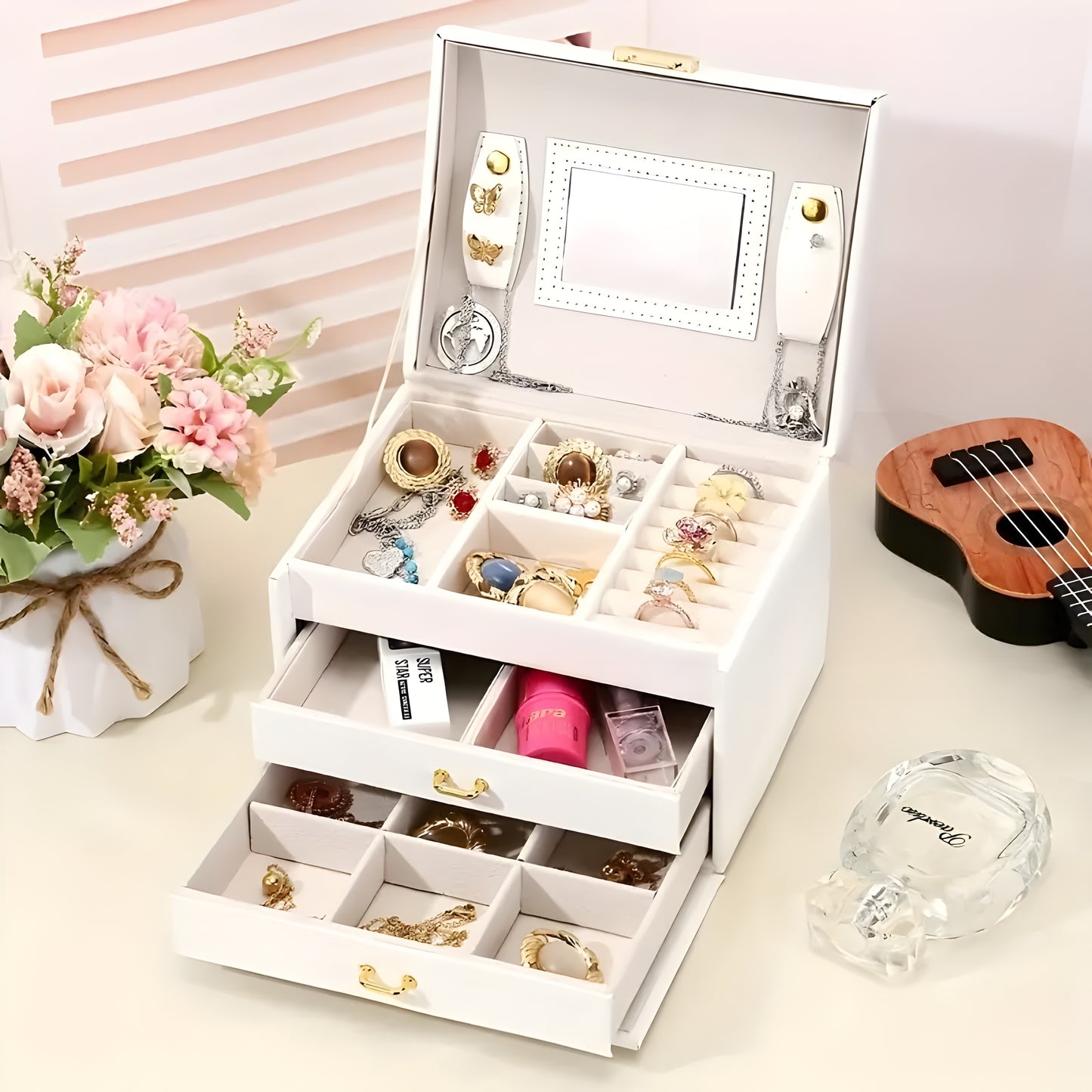 Caja Joyera de Lujo de 3 niveles – Diseño, Estilo y Funcionalidad