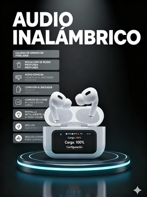 Audífonos Inalámbricos con Pantalla Digital LED