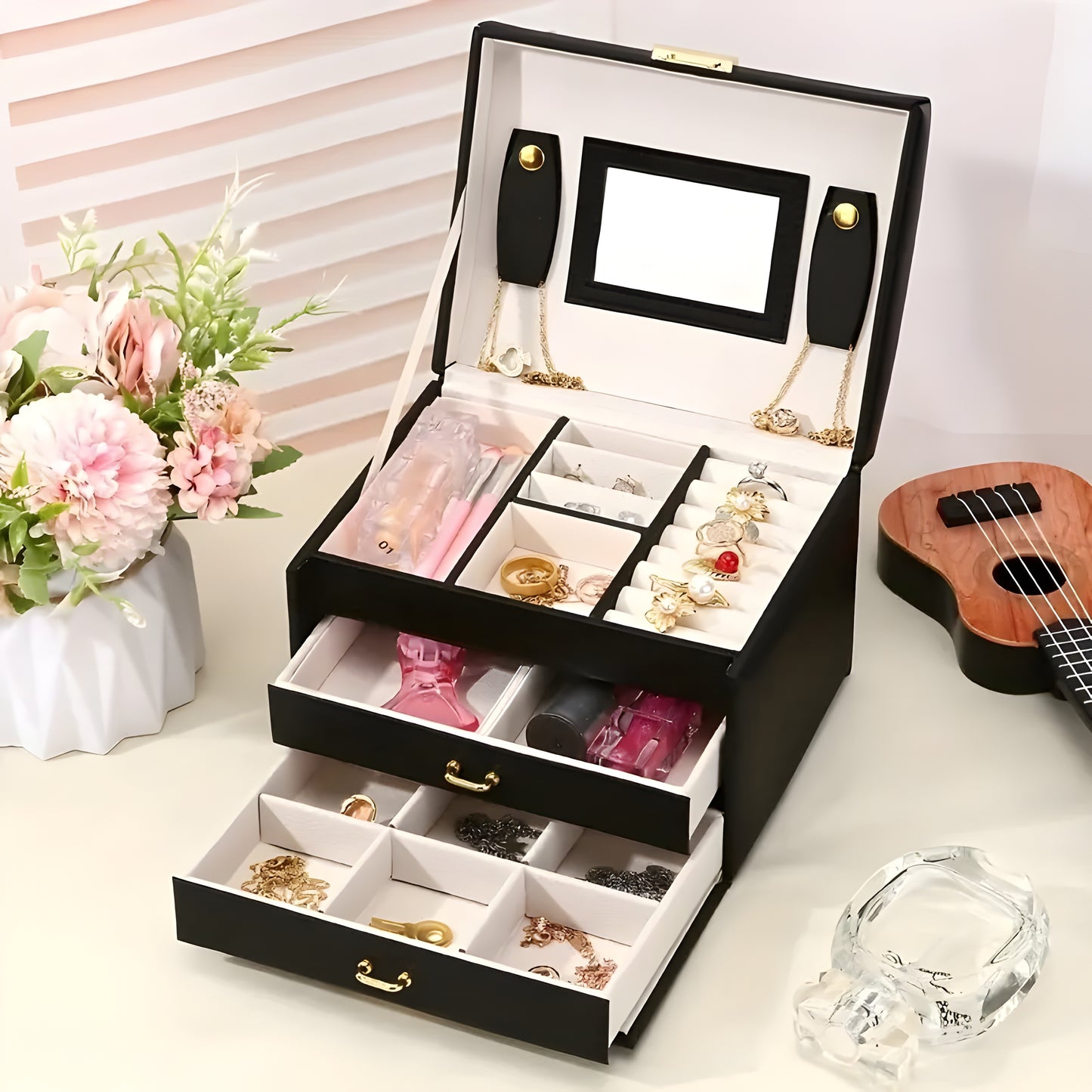 Caja Joyera de Lujo de 3 niveles – Diseño, Estilo y Funcionalidad